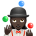 🤹🏿‍♀️ woman juggling: dark skin tone display on Apple